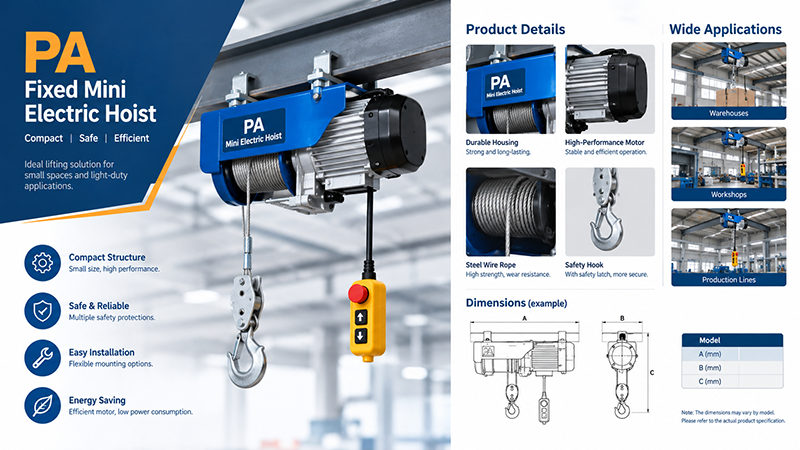 PA Fixed Mini Electric Hoist A Complete Guide to Selection, Installation, Safe Operation and Maintenance